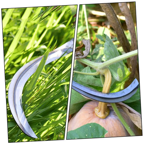 Ergonomic Grip Weeding And Harvesting Tool Scythe For Gardening And Lawn Care With Manganese Rustproof Blades cutting grass and vine