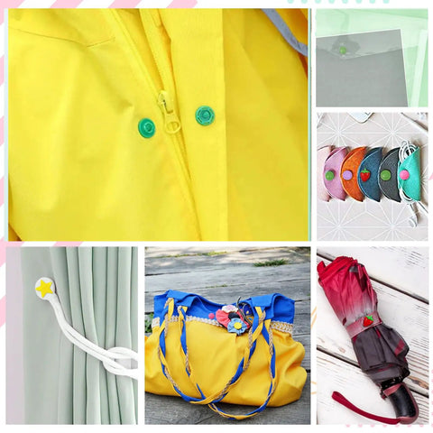 142 Sets Of Plastic Snap Button Fasteners No Sew DIY Snap Buttons 6 Styles Mixed Shapes for clothing, raincoats, bags