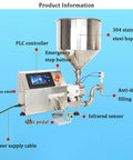 Built Tough Stainless Steel Digital Liquid And Paste Filler Machine With A Massive 40L Hopper, showcasing control panel and 304 stainless steel components.