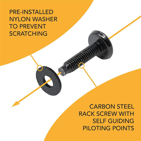 Image showing 12-24 Rack Screws 50 Pack with Nylon Washers for 2 Post Rack Mounting in Server Network and Audio Equipment