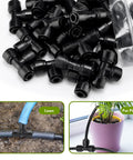 30 Piece Drip Irrigation Tee Connectors for Quarter Inch Tubing Quick Connect Fittings Black Built For Leak Free Connections and Efficient Water Distribution in Your Home Garden Sprinkler Setup