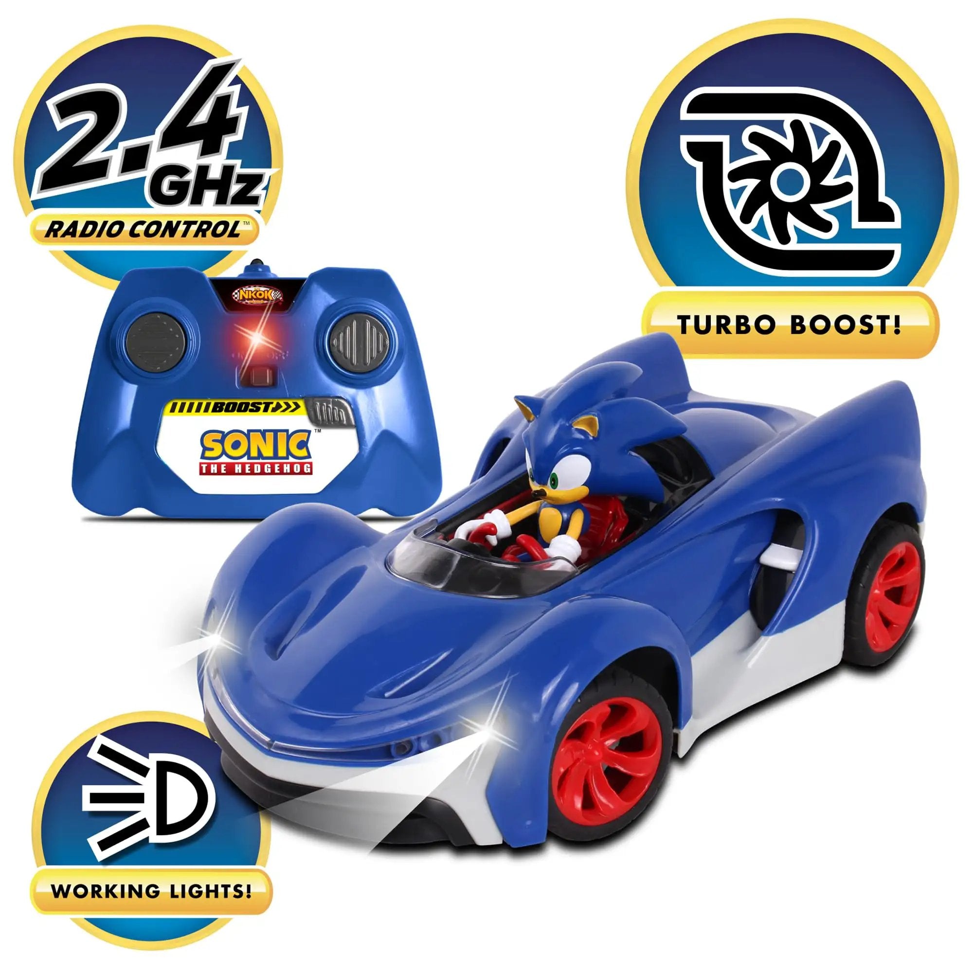 Sonic The Hedgehog RC Car With Turbo Boost, 2.4GHz