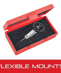 Dial Test Indicator With Dovetail Mounts And Case For Pro Grade Precision Black Face 0 To 0.010 Inch Range 0.0001 Inch Graduation