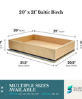20x21 inch heavy duty pull out cabinet drawer made from solid 9 ply Baltic Birch with dovetail joints for kitchen organization.