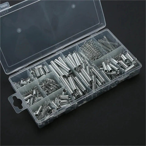 Heavy Duty Coil Spring Kit with 600 Piece Spring Assortment in organized storage box for quick mechanical repairs