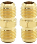 Copper Tubing Extension Joint Connectors One Half Inch Male Flare Brass Fittings For Lengthening And Connecting Copper Pipes Two Pack High Quality Pure Copper For Gas Refrigeration And Instrumentation Hydraulic Systems, two brass fittings