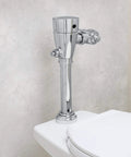 M-Power Sensor Flush Valve For Commercial Restrooms One And A Half Inch Water Closet Retrofit Chrome Model 8310SR35 With AccuSet Piston Tech Self Cleaning Filter Battery Powered Electronic Flush Valve Built Tough No Fuss chrome flush valve on toilet