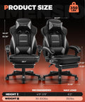 Comparison of Big And Tall Gaming Chair For Adults With 350 Lb Capacity, Heavy Duty Office Chair With 21.5 Inch Wide Seat dimensions