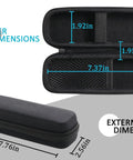 Built Tough Carry All Case Designed For 4V Cordless Screwdriver Kickass Shockproof Cover with internal and external dimensions shown.