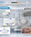 Comparison of VOLISUN 8 Pack 3 inch Recessed Lighting, 5CCT, Dimmable aluminum versus plastic options, showing durability and heat dissipation.