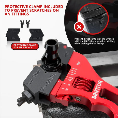 Protective clamp for AN wrench in 6AN Push Lock Fittings Kit With 0 Degree 45 Degree 90 Degree 180 Degree Angles