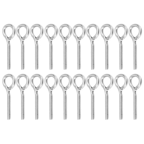 Garage Ready Stainless Steel Eye Nut And Bolt Kit For DIY Projects M4 Size 20 Pieces Eye Nuts And Bolts For Fastening And Suspension Handy Hardware Set For Home Workshop And Industrial Use, 20 stainless steel M4 eye bolts