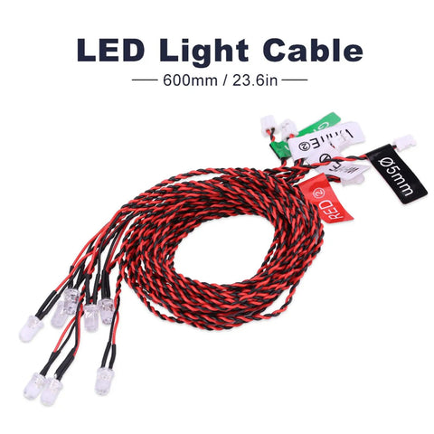 8 Piece RC LED Light Kit For Airplanes And Helicopters With 23 6 Inch Cable Full Aircraft Lighting System details