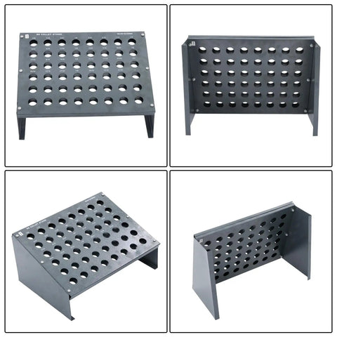 Steel 48-slot rack for 29Pcs R8 Collet Set With 48 Slot R8 Rack For Milling Machines, sturdy and durable design