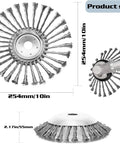 10 Inch Steel Wire Weed Wheel Brush Trimmer Head Universal Attachments For Weed Eater shown in size dimensions