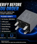 6 Pack 12V 35A 4 Pin Automotive Relay Replacement For Dodge Jeep Chrysler Ram Vehicles 68083380AA Ready To Drop In And Power Up Electrical Systems Today. gray 4-pin relay with 12V 35A markings and terminal layout