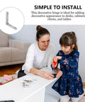 Mother and child installing soft close 90 degree zinc alloy hinges for jewelry boxes and miniature furniture, 10 pcs.