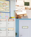 Moving Mountains Desk Nameplates Set Of 30 For Classroom And Office Decor displayed on desks and doors in various settings.