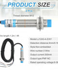 Go To Inductive Proximity Sensor PNP NC M12 DC 6-36V 300mA 4mm Sensing Distance 3 Wire Switch industrial detector image