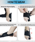 How to wear Overnight Bunion Corrector For Men And Women, Big Toe Straightener Night Splint instructions with foot model.