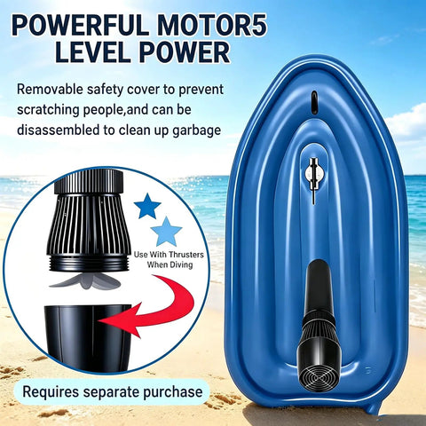 Electric Rush Wave Surf Boat Jet Ski Inflatable Underwater Scooter 700W Pro 16A with motor and pump on the beach