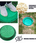 Heavy Duty Resin Manhole Cover With Frame For Lawn And Garden 90x90cm Weatherproof Drainage Solution placed in grass area