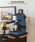 Kickstart Your Day With This Compact Espresso Machine Featuring Fast Preheat And Smooth Milk Frothing For Killer Hot Or Iced Lattes That Truly Hit Different Every Single Pour, compact design on kitchen counter.
