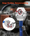 Hydraulic Hose Crimper Kit With 7 Dies For Auto AC Repair, Snap-On Hydra-Krimp Manual Hydraulic Tool Close-Up View