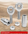 Half Inch Rod End Kit With Panhard Joints Left And Right Hand 20 TPI Thread Chromoly Linkage Joint Heat Treated For Maximum Strength Fits One Inch Tube OD 0.065 Inch Wall Five Inch ID Includes Tube Adapter And Locknut, chromoly rod ends and tube adapter