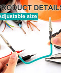 Hands holding 4 Pack No Hands Wire Holders For Soldering, green helping hands, adjustable metal tool for electronics and appliance soldering.