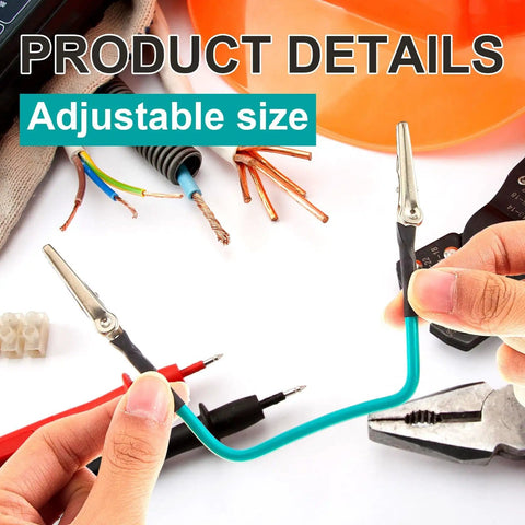 Hands holding 4 Pack No Hands Wire Holders For Soldering, green helping hands, adjustable metal tool for electronics and appliance soldering.