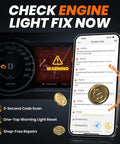 Enhanced Bluetooth OBD2 Scanner With 2 In 1 Car Engine Fault Code Reader For iPhone and Android, dashboard with warning light and phone app