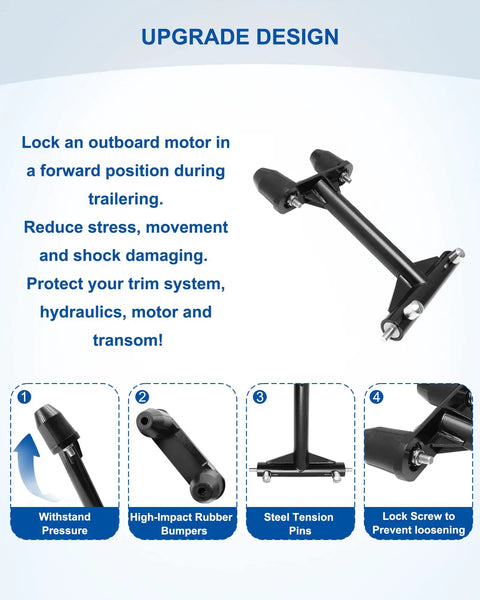 Outboard Transom Saver For Trailering, Heavy Duty Motor Support For 75 90 115 200 225 250 300 HP 4 Stroke And V6 175 HP Engines, Mercury SeaPro And Pro XS Compatible, Keeps Transom Safe And Stable During Transport