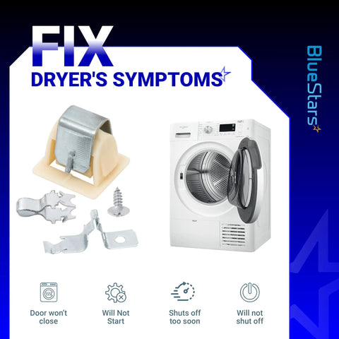 2 Pack Dryer Door Latch Strike Kit 279570 Easy Install Fits GE Whirlpool Kenmore Roper KitchenAid Dryers with open door