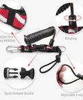 Coiled Lanyard for Scuba Gear with Heavy Duty Stainless Steel Core and TPU Shell Tough as Nails Retractable Safety Cord, adjustable loop