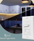 Easy Glide Dimmer Switch For 200W LED And CFL Lights, Single Pole And 3 Way, No Neutral Wire Required, White Finish, 6 Pack