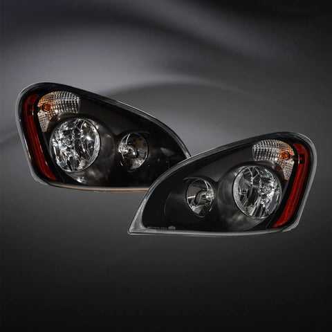 Pair Black Housing Headlights For Freightliner Cascadia 2008 2016 With All Bulbs Included Waterproof IP65 Truck Headlamps Assembly