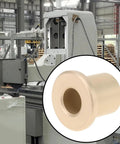 8 Pack Flanged Copper Sleeve Bushings 6 Mm Bore 10 Mm Outer Diameter 12 Mm Length shown in machine workshop setting.