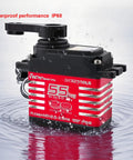 Beefy 55Kgcm Brushless Waterproof IP68 RC Servo With 7.4V High Torque Motor in water showcasing waterproof feature
