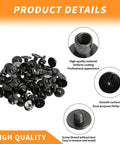 Top Shelf Chicago Screws M4 X 3mm 50 Pack Cross Binding Rivets For Leather Crafts And Scrapbook Albums Heavy Duty Steel With Slick Matte Black Coating No Nonsense Fasteners Straight Fire collection showcasing matte black steel fasteners.