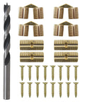 Hidden Brass Barrel Hinges 8 Piece Set 8 Mm Drill Bit For Concealed Box Hardware 180 Degree Opening Pro Grade Small Jewelry Box Hinges