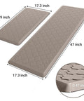Anti Fatigue Kitchen Mat Cushioned Comfort Floor Mat 2 Pack Water Resistant Non Slip Ergonomic Standing Rug dimensions shown