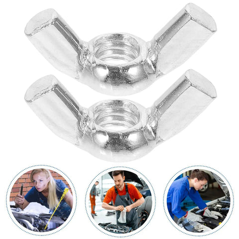 Premium Heavy Duty Steel Wing Nuts For Hurricane Shutters 20 Pack With 18 Tooth Grip view of shiny silver metal fasteners for easy installation.