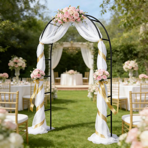 Sturdy Iron Garden Pergola Arbor 7.9 Feet High By 4.6 Feet Wide With Freely Adjustable Two Size Options Ideal Wedding Garden Arch