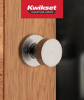 Pismo Dummy Door Knob For Interior Doors Single Sided Push Pull Handle For Closets French Doors And Pantries Satin Nickel Non Turning Interior Knob With Microban Protection Contemporary Look And Easy Modern Upgrade. Satin nickel dummy knob on wood door