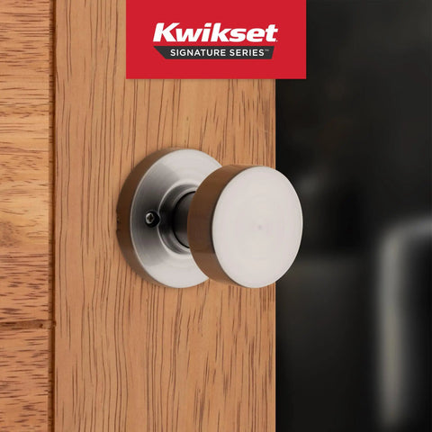 Pismo Dummy Door Knob For Interior Doors Single Sided Push Pull Handle For Closets French Doors And Pantries Satin Nickel Non Turning Interior Knob With Microban Protection Contemporary Look And Easy Modern Upgrade. Satin nickel dummy knob on wood door