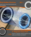 Amazon magnetic dust port for 4-inch and 2.5-inch shop vac hoses; round magnet ring with eight built-in magnets.