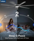 66 Inch Black Ceiling Fan With Lights And Remote 6 Speed Reversible DC Motor 3 CCT Dimmable Quiet With Timer Energy Efficient Modern Ceiling Fan For Living Room And Outdoor Use with timer in sleep mode over a bed