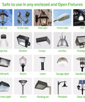 Various lighting fixtures suitable for Hella Bright 80W LED Corn Light Bulb With E26 E39 Base, 5000K Daylight, 110-277V, 10400 LM.