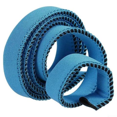 Blue hydration tube cover coiled, not Beige Insulated Hydration Tube Cover 92cm for Water Bladders Perfect For Hikers Campers And Cyclists.